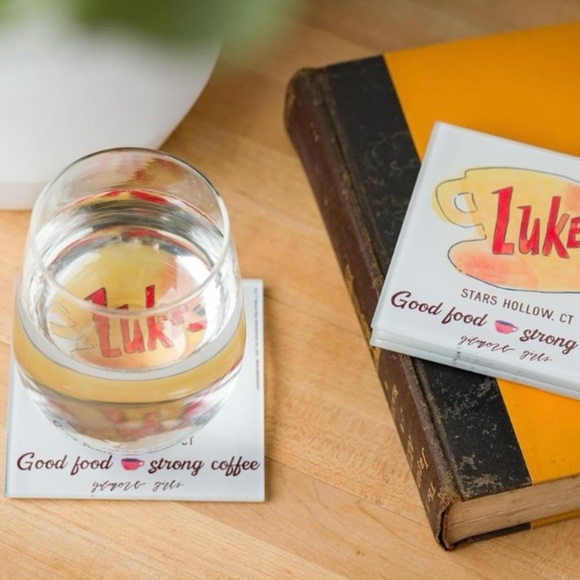 Luke's Diner Gilmore Girls Glass Coasters Set of 4 - Picture 3 of 6